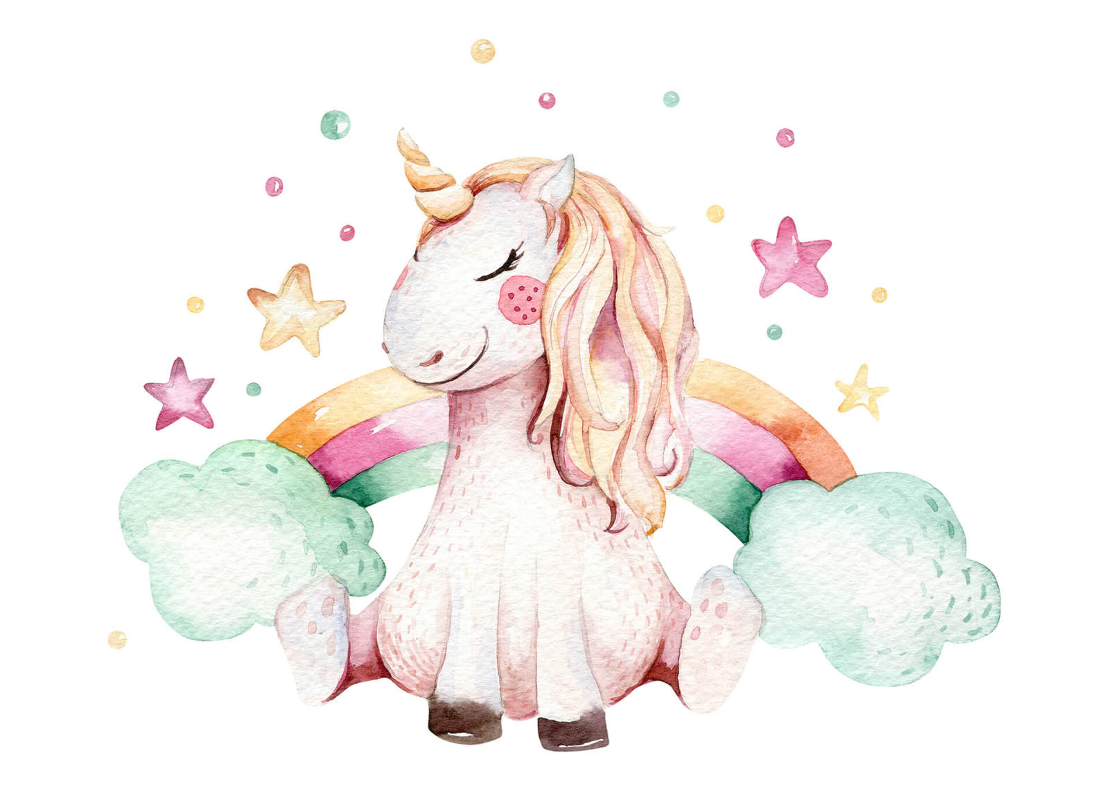 Leinwandbild EINHORN - weiß-rosa - 70x50 cm