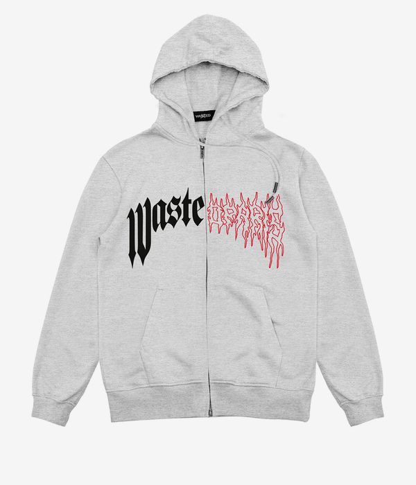 Wasted Paris Dark Pitcher Zip-Hoodie (ash grey)