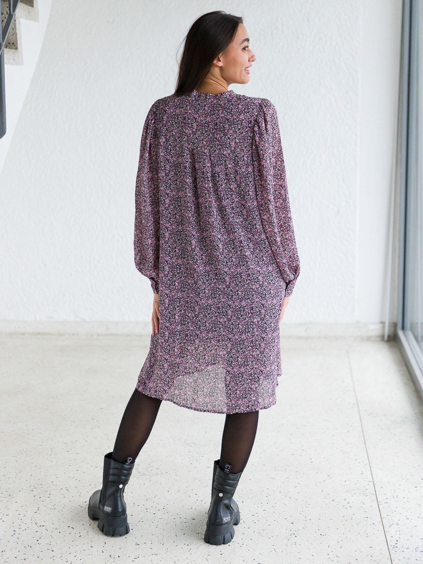 Hedda Rikkelie Long Sleeve Shirt Dress All Over Print