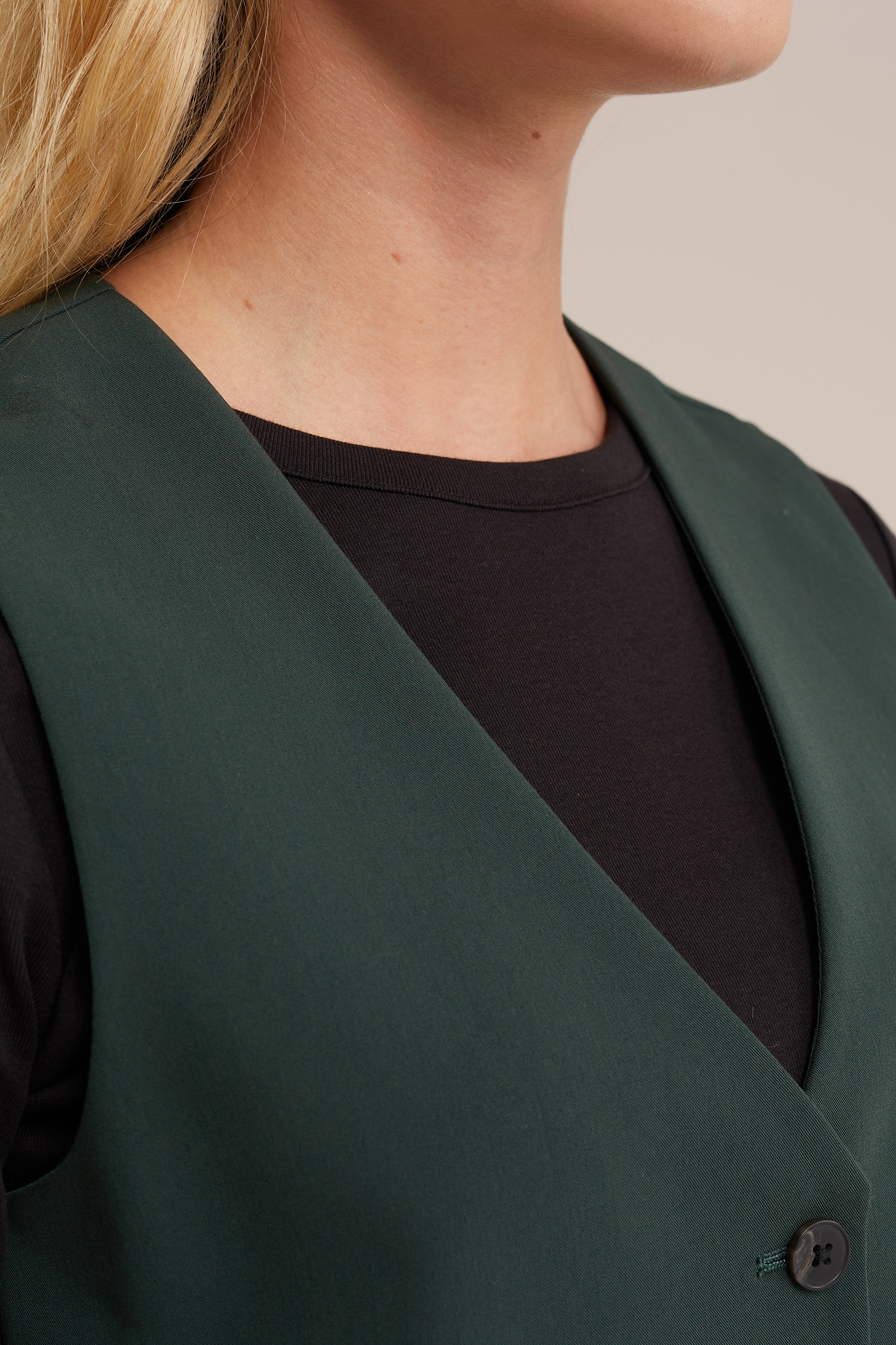 getailleerde gilet WE Fashion Donkergroen