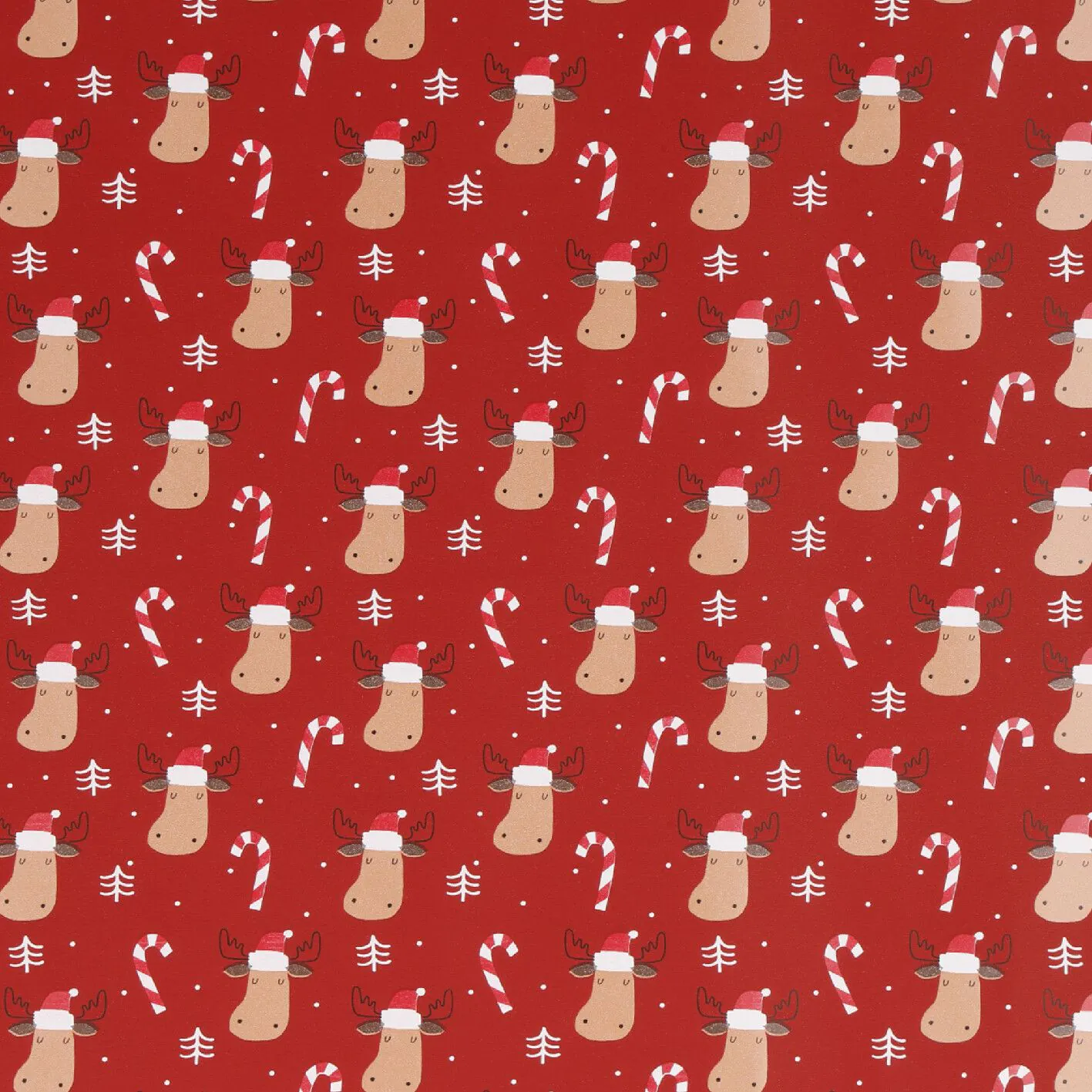 Weihnachtsgeschenkpapier mit Elch-Motiv - 2 m
