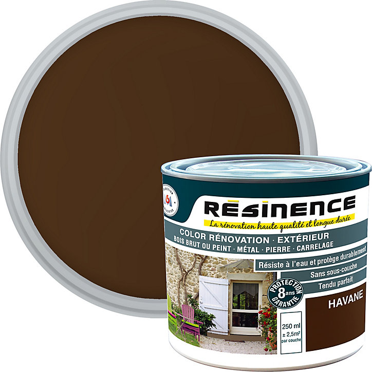 Peinture extérieure rénovation multi-supports Résinence havane satin Résinence 0,25L