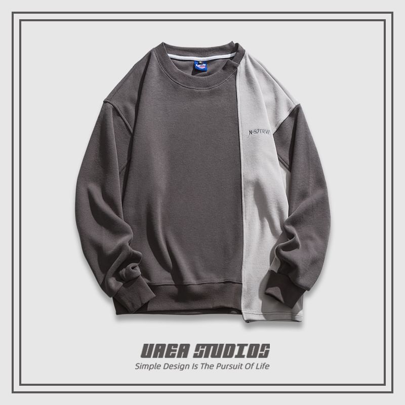 Chuoku - Sweatshirt met ronde hals, geborduurd paneel en letters