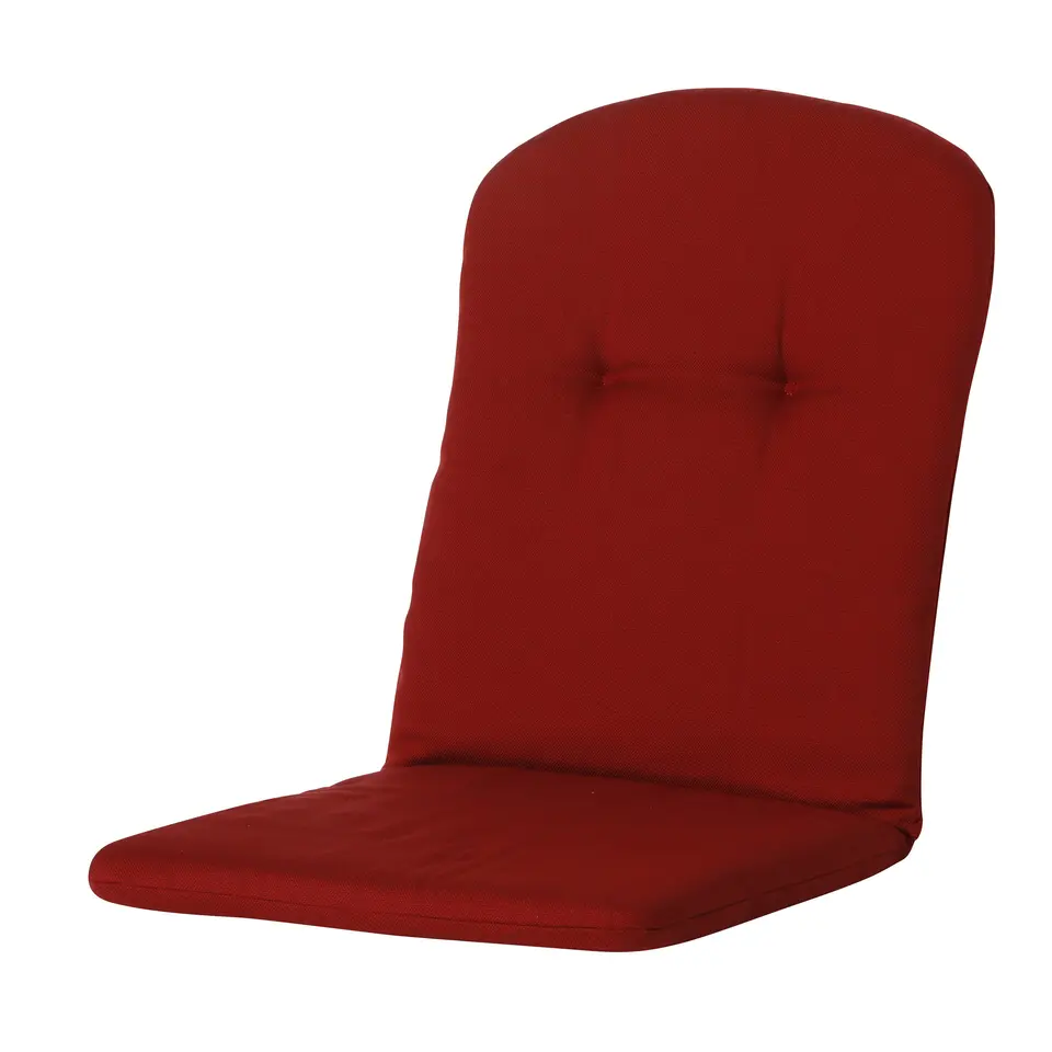 Madison - Kuipstoelkussen Hoge Rug Rib red - Ca. 96x45 cm - Set van 4