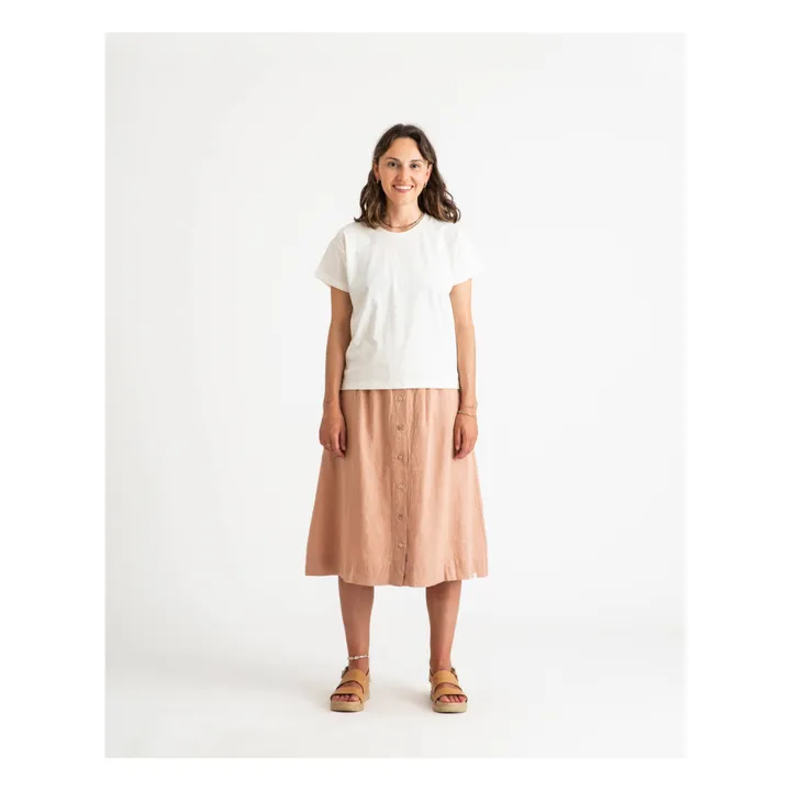Matona Jupe Midi Lin | Vieux Rose