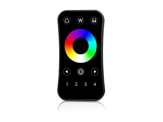 Télécommande RF pour Variateur LED RGB / RGBW 4 Zones Noir