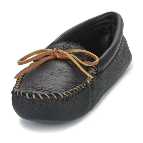 Minnetonka - DOUBLE DEERSKIN SOFTSOLE - Noir