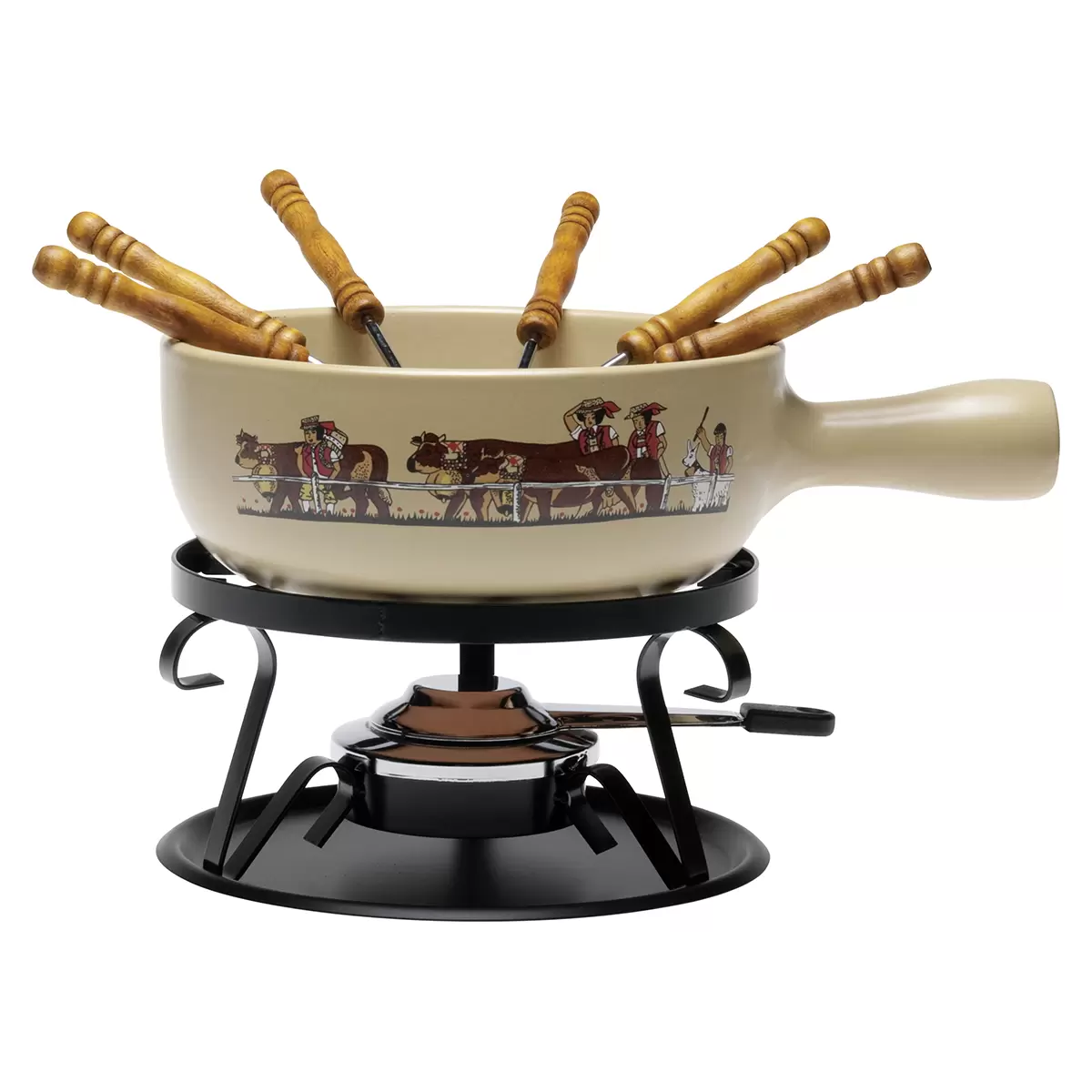 Kässefoundue Set Appenzell Nouvel beige,schwarz
