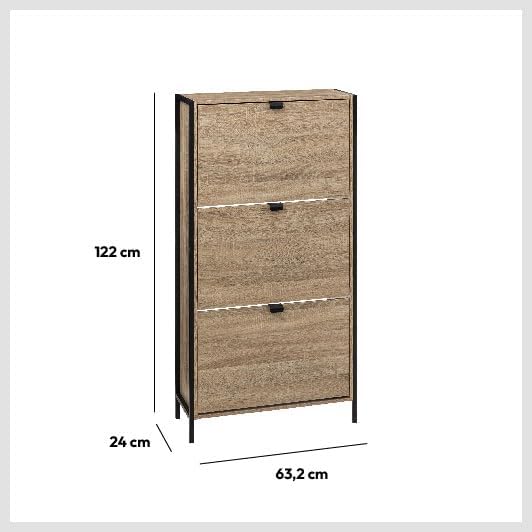 5 Five Simply Smart Meuble Range-Chaussures 3 tiroirs aliaj Effet chêne Naturel TO6462479
