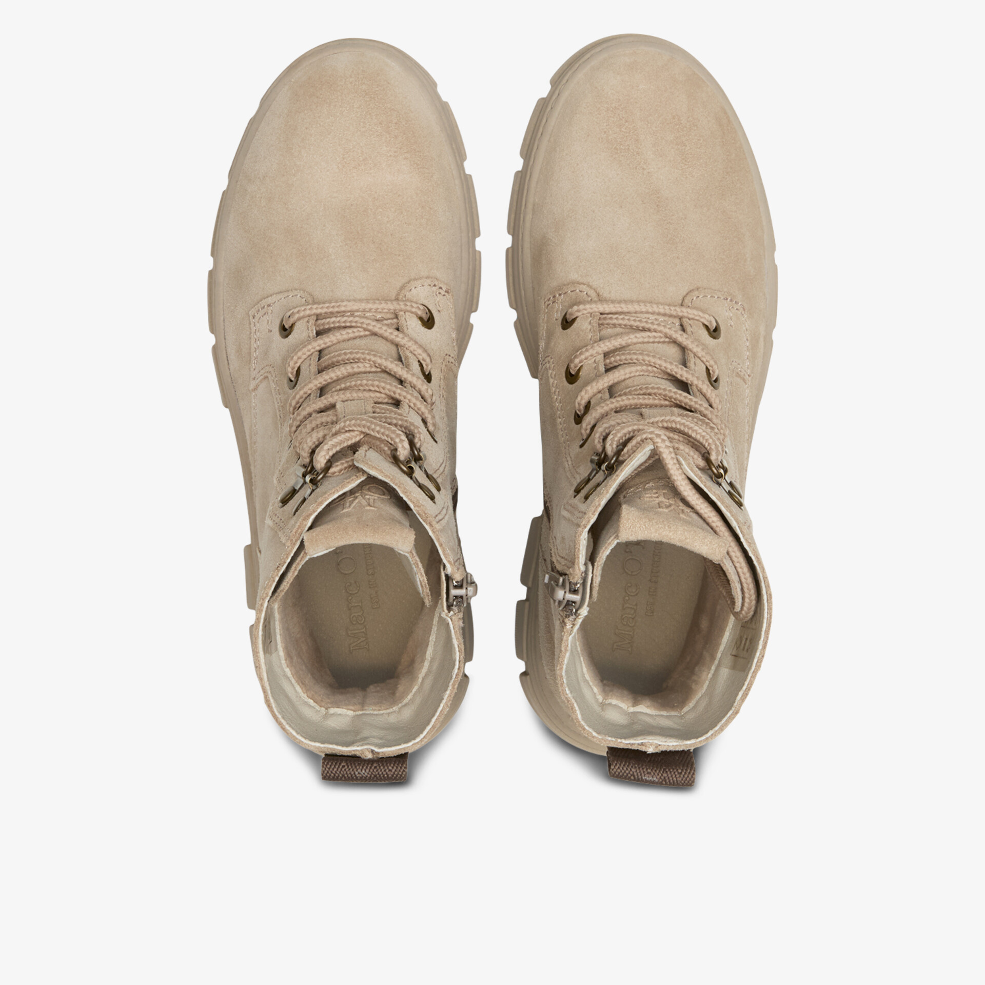 Marc O´Polo Damen Schnürstiefeletten beige