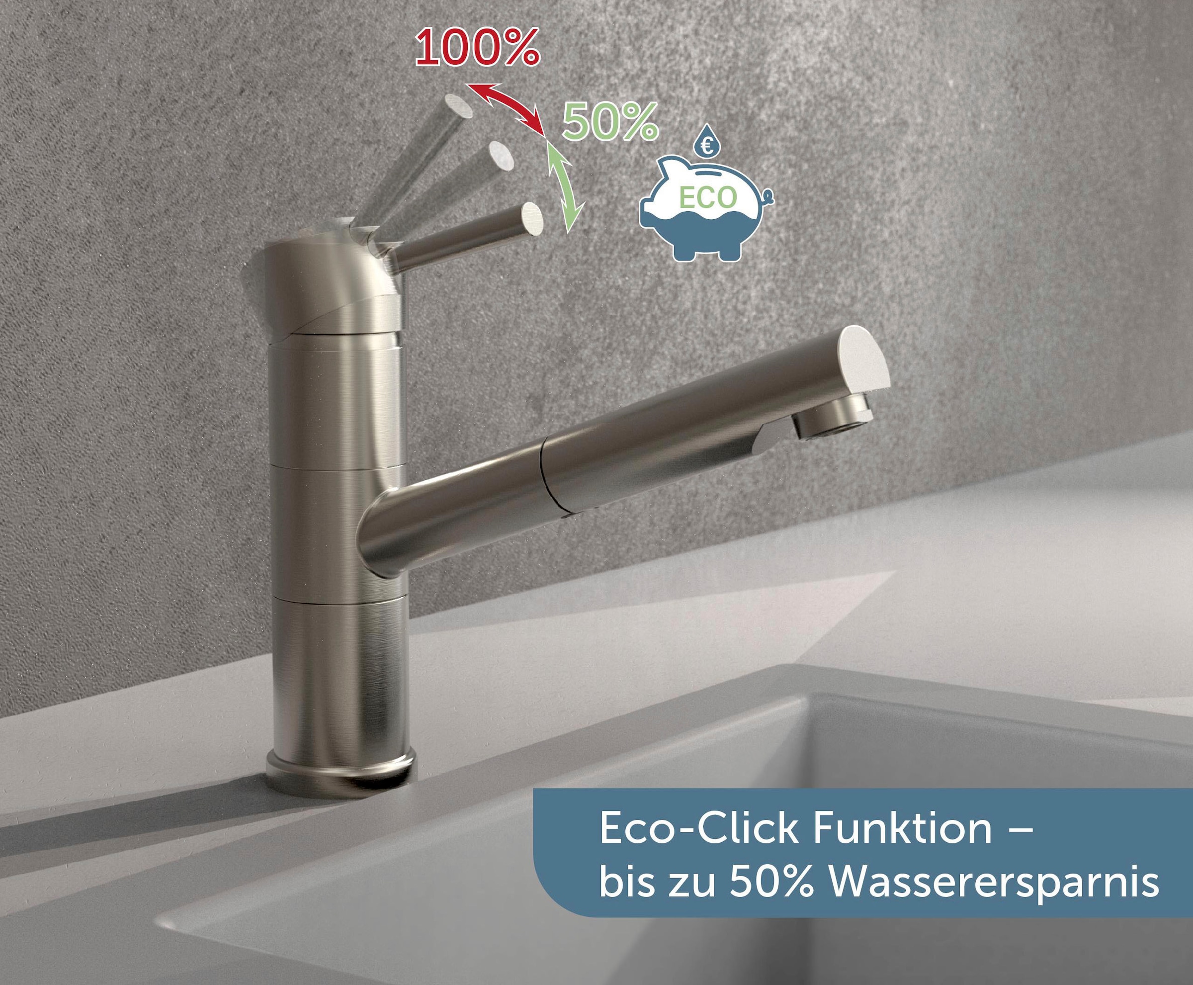 Schütte Spültischarmatur »UNICORN« Mischbatterie,  Hochdruck Küchenarmatur mit Geschirrbrause, Wasserhahn ausziehbar