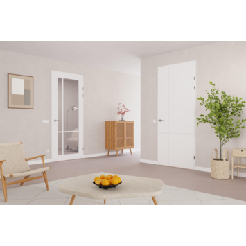 Arne & Bodil binnendeur ABD521 rook glas - extra wit afgelakt - glaslat extra wit