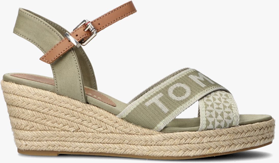 TOMMY HILFIGER groene tommy hilfiger sandalen tommy webbing low wedge