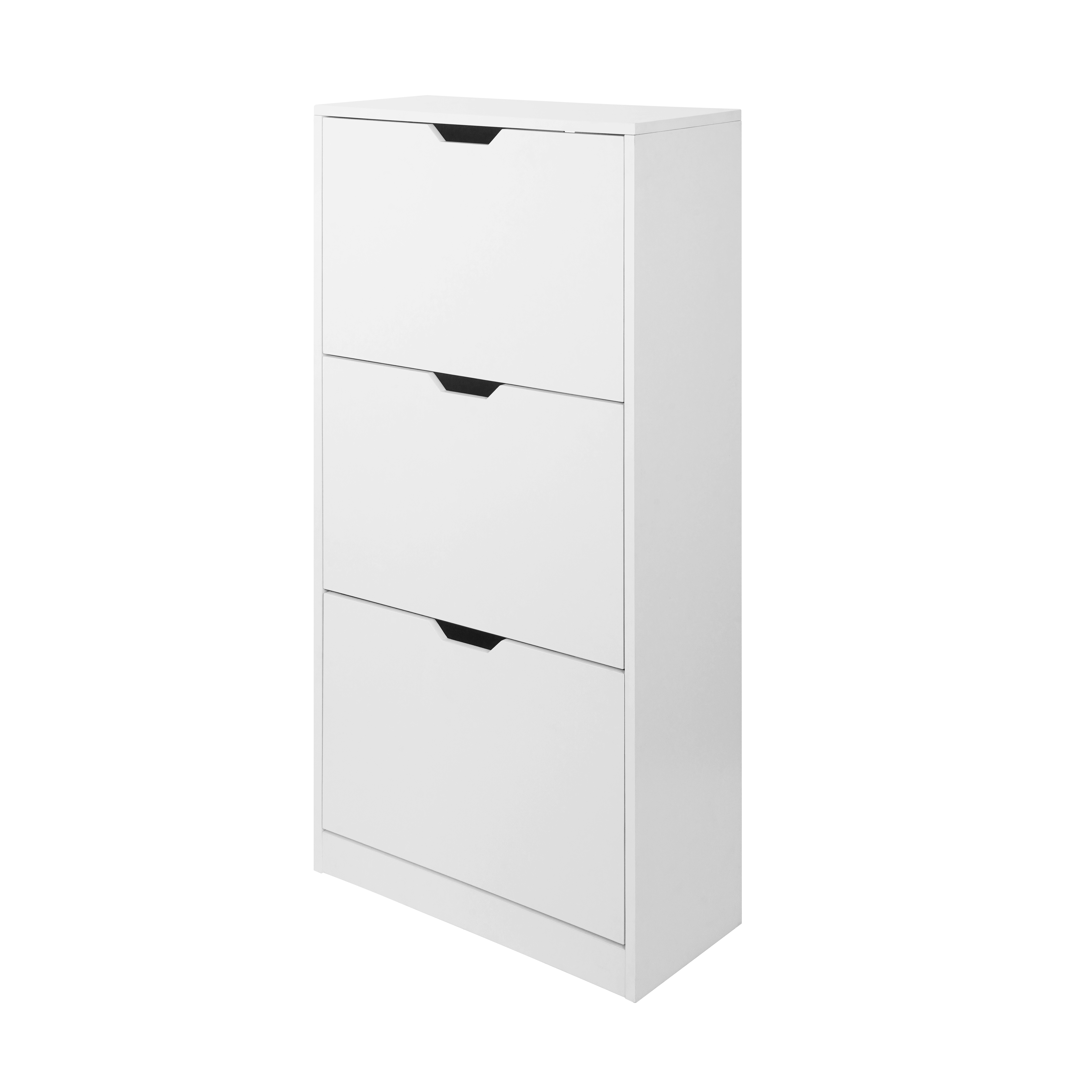 Schuhschrank - weiß - 3 Klappen - 117 cm hoch