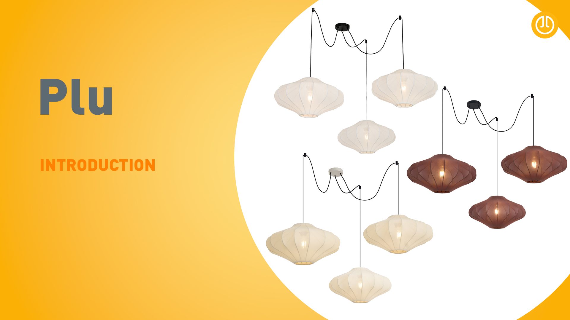 Japandi hanglamp beige 50cm 3-lichts - Plu
