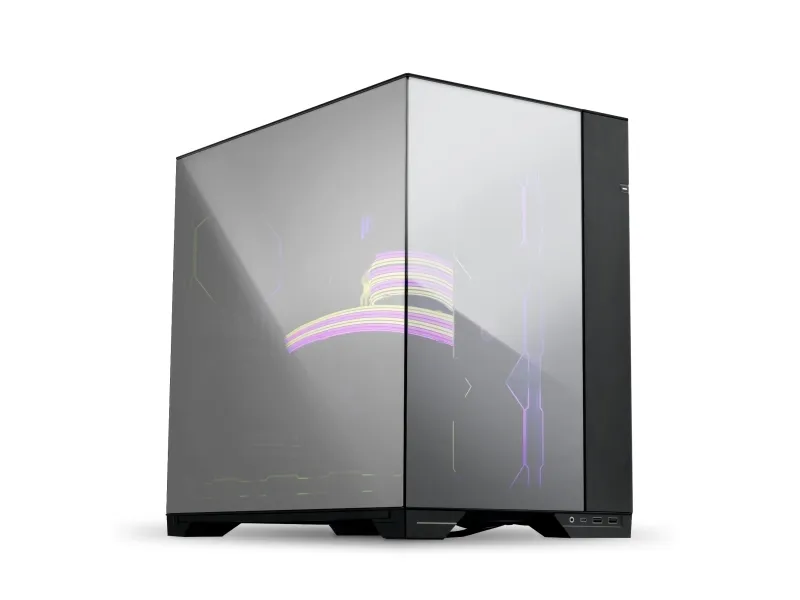 Lian Li O11 Vision - Tower - udvidet ATX - sidepanel med vindue (hærdet glas) - ingen strømforsyning - krom - USB/Lyd