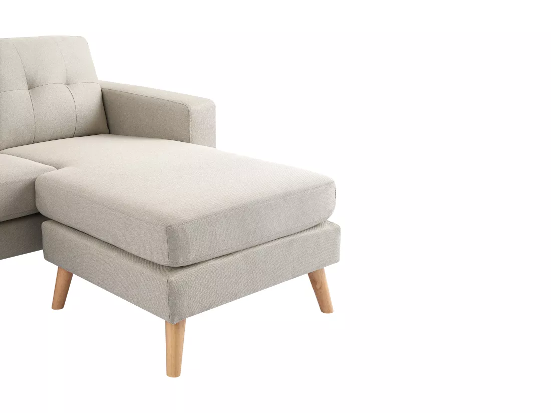 Canapé d'angle réversible en tissu beige BARTOLOME