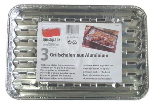 Alu-Grillschale eckig 3 Stück