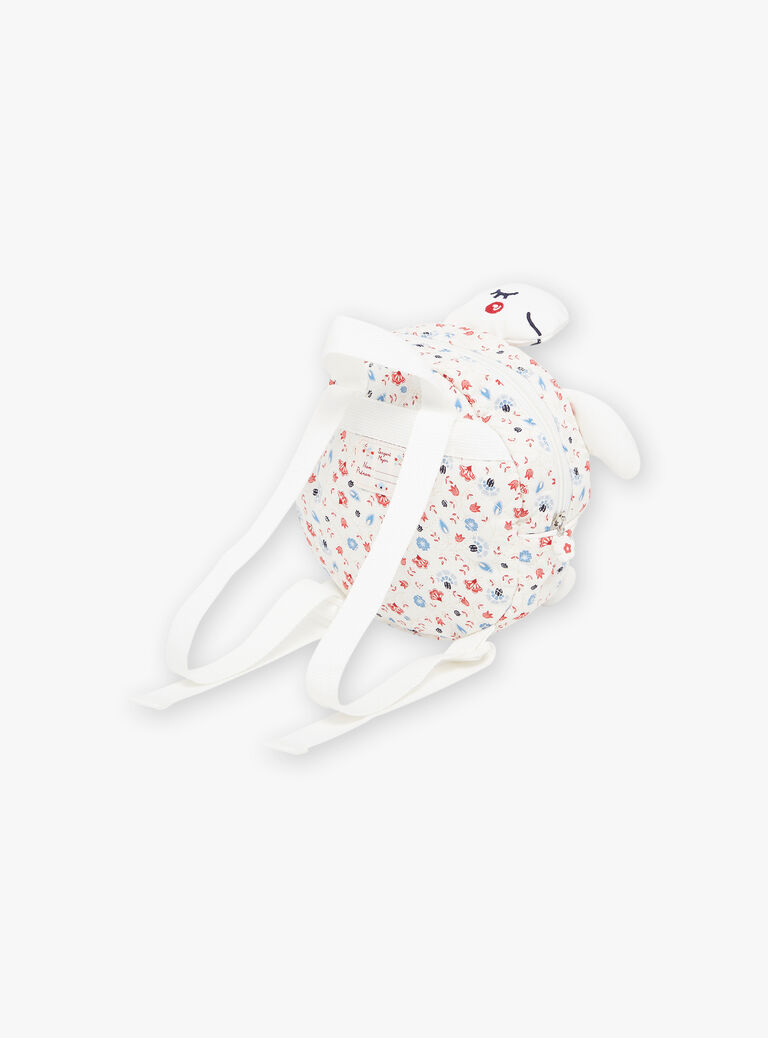 Sac à dos écru tortue fleuri