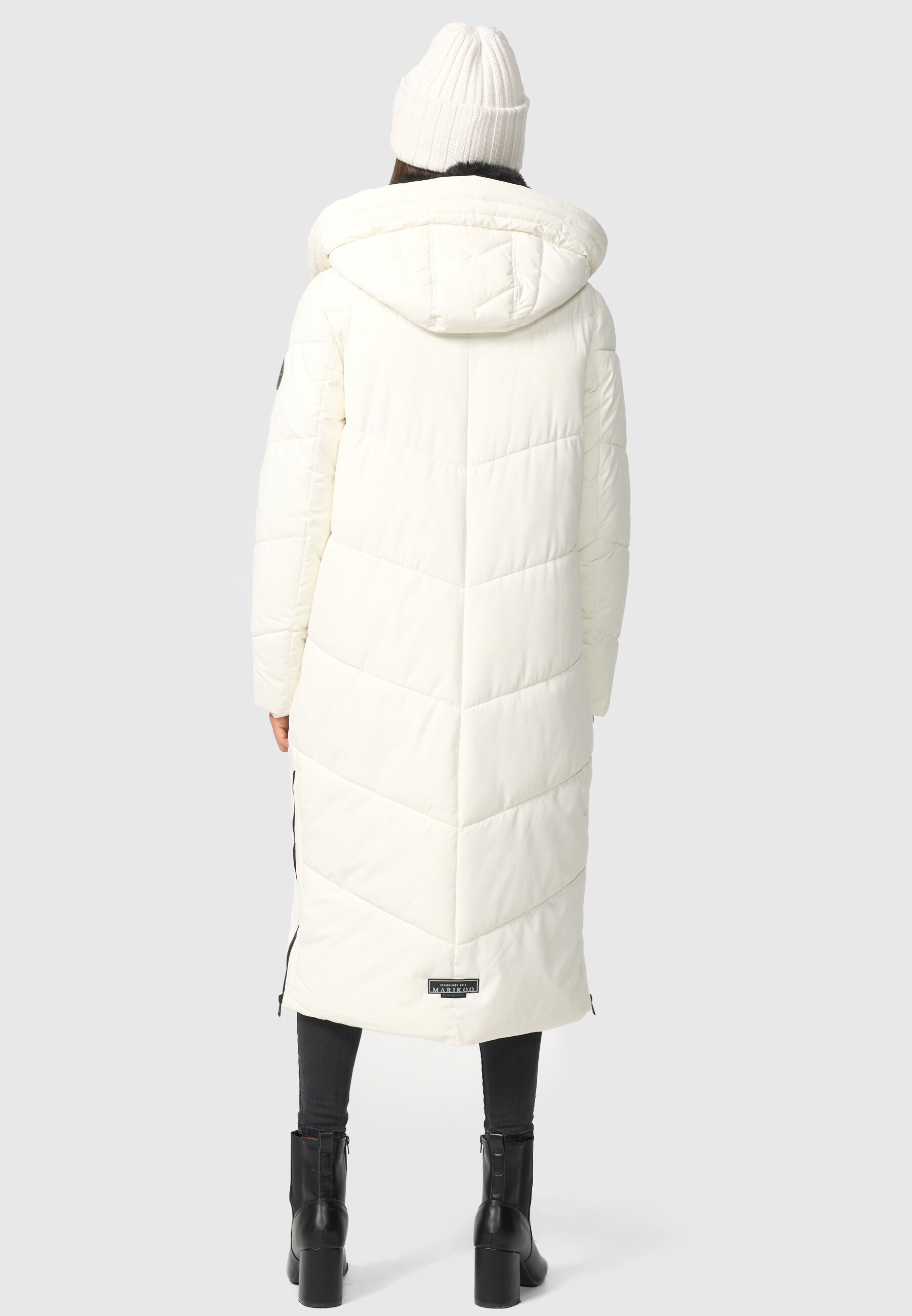 MARIKOO Damen Winter Steppmantel Stepp Jacke Mantel Parka warm mit Kapuze Nadaree