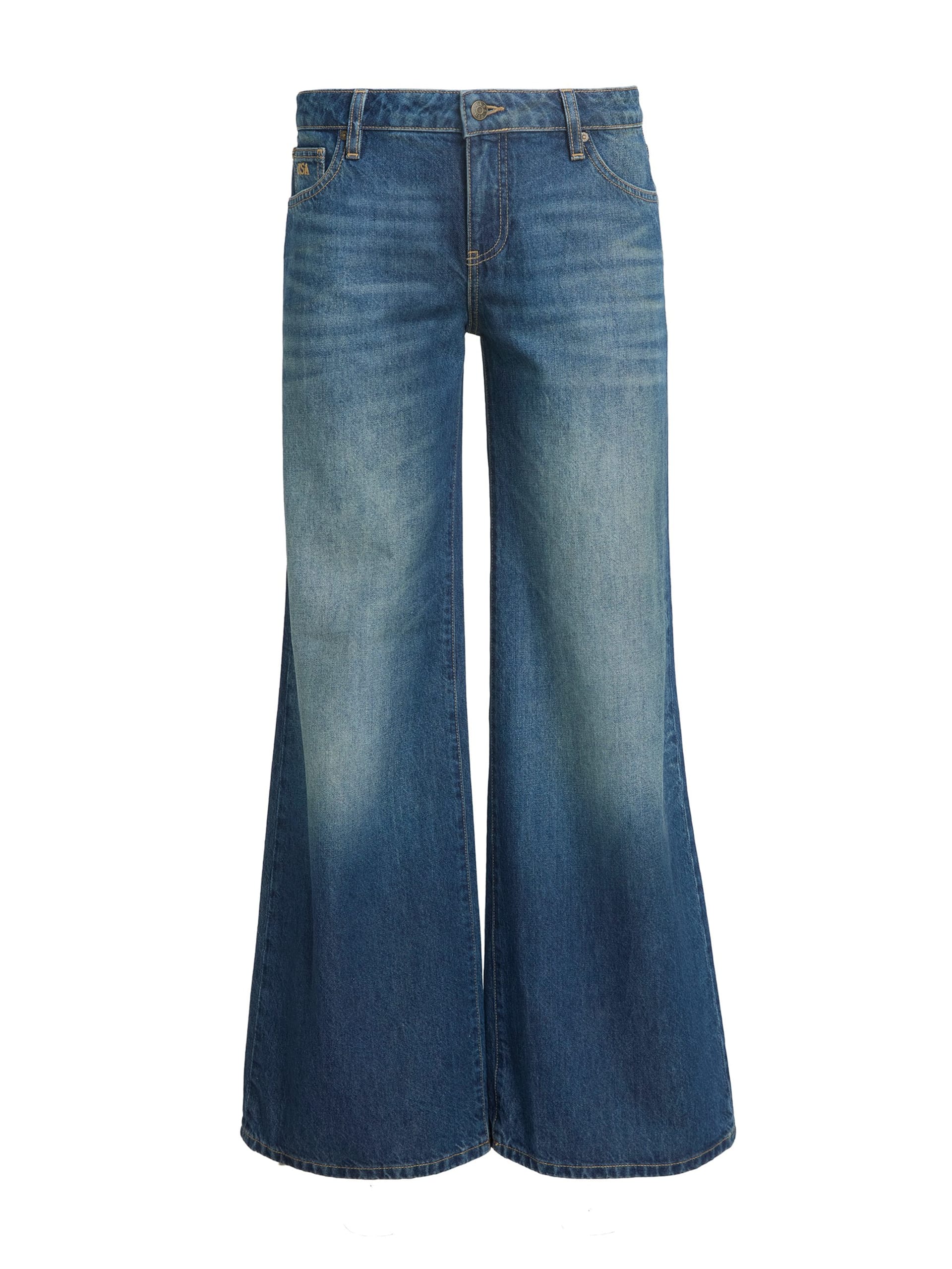 calças jeans de perna larga