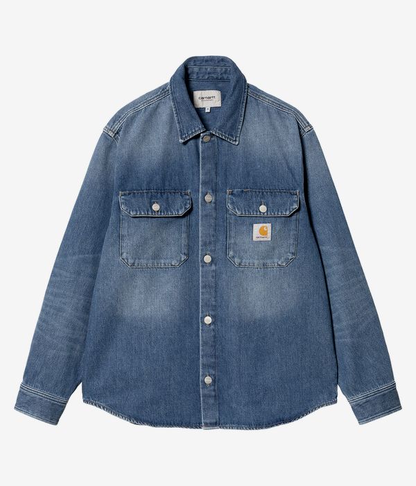 Carhartt WIP Harvey Olympia Hemd (blue dark used wash)