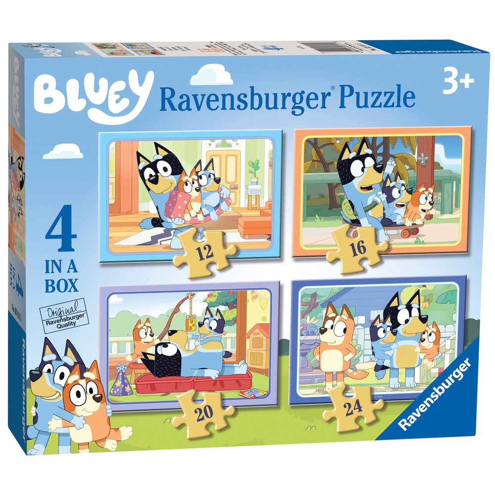 Ravensburger Bluey 4er-Packung (12, 16, 20, 24 Teile) Puzzles