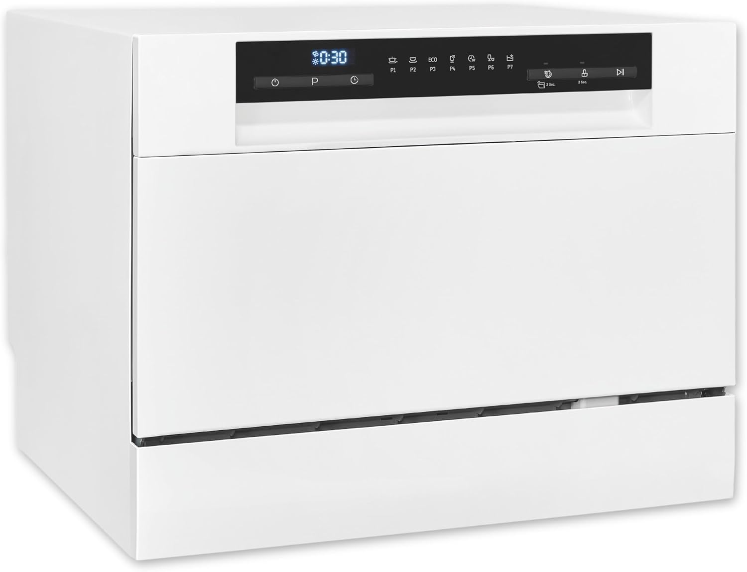 Exquisit Mini-Geschirrspüler, Tischspülmaschine, 55 cm breit, spülmaschine klein, Auto Türöffner, ECO-Modus, GSP5206-030D weiss