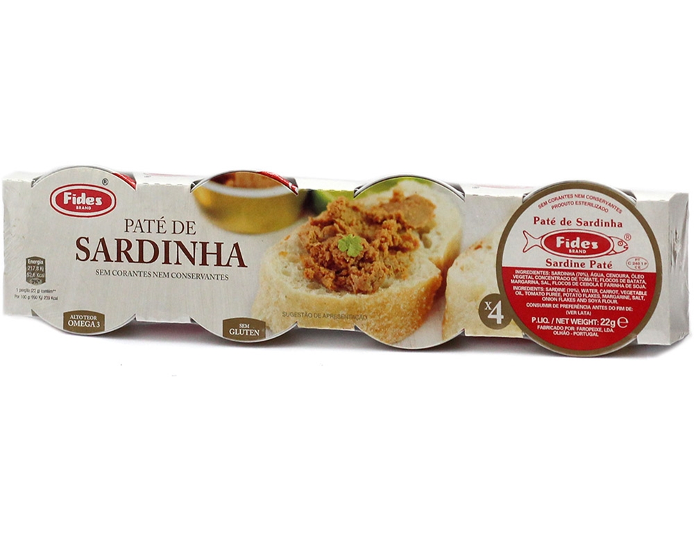 PATÊ SARDINHA FIDES 4 X 22 G