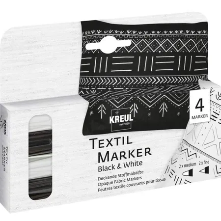 KREUL Textil Marker Opak 4er Set Black & White