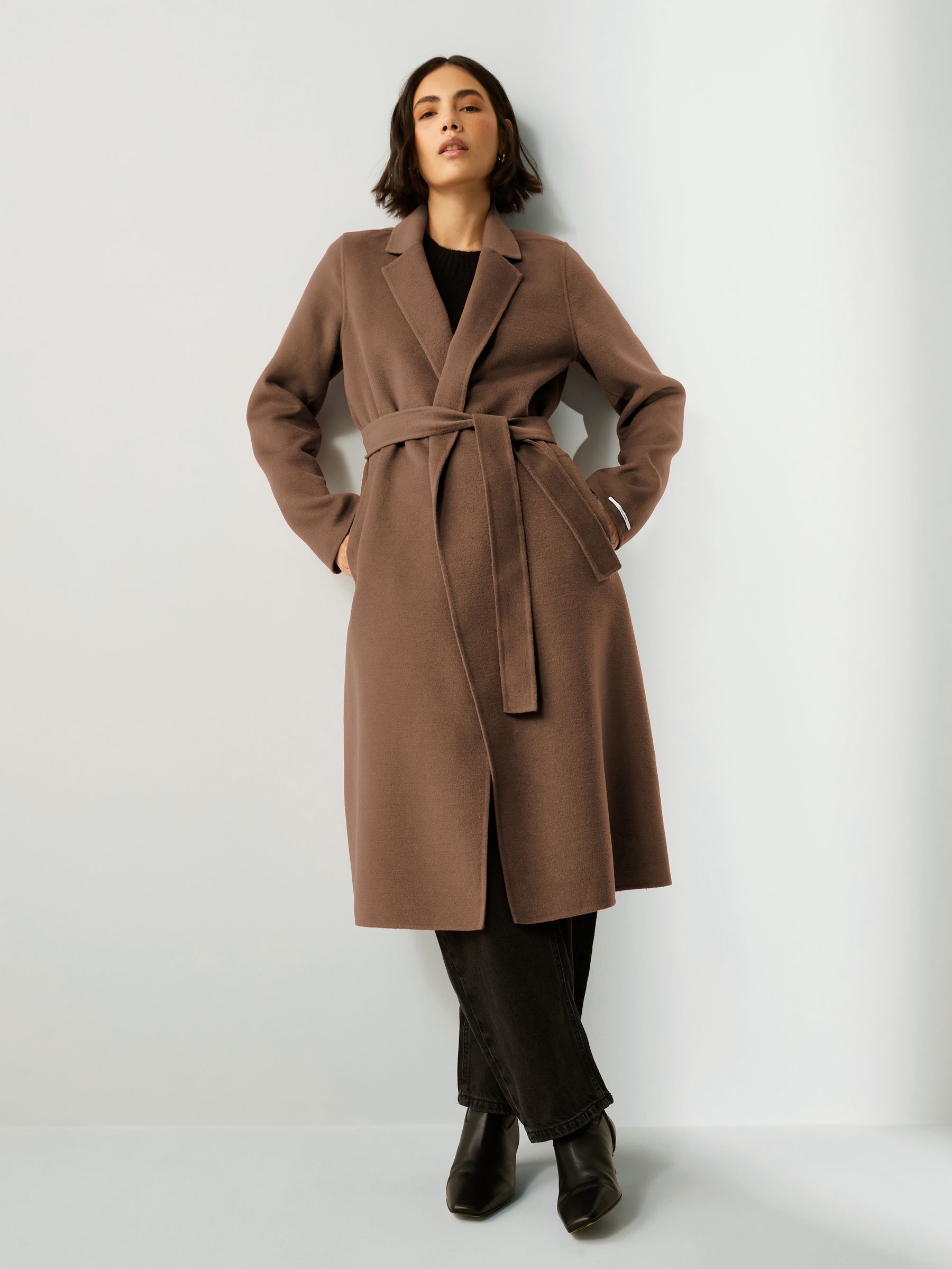 Emme Marella Xeno Belted Wrap Brown Coat