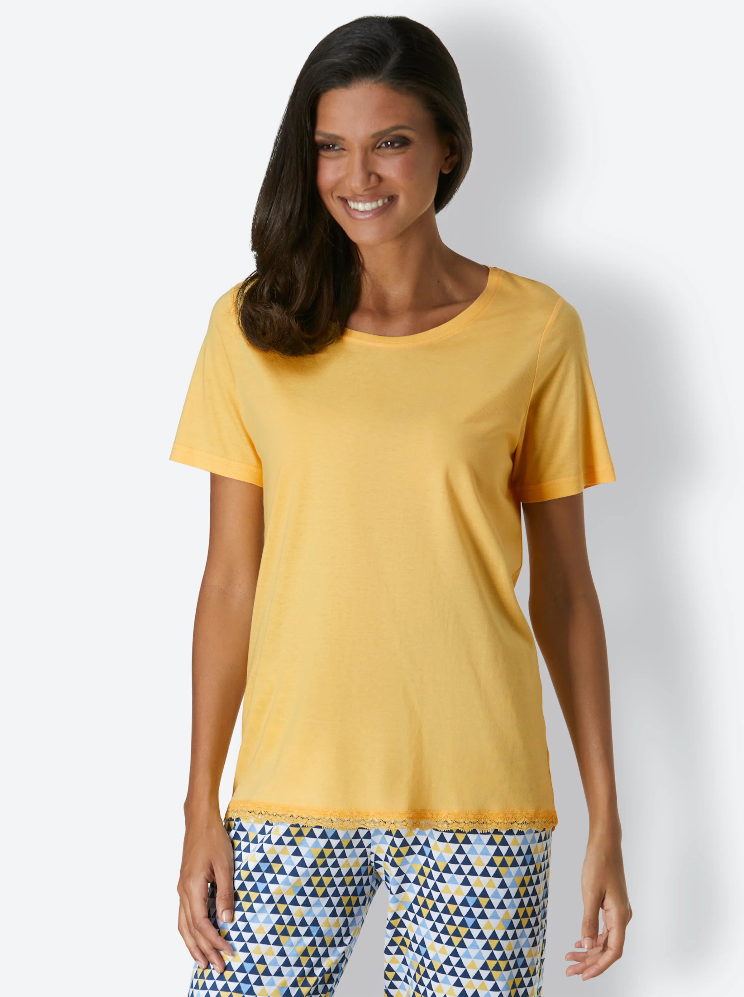 wäschepur Schlafanzug-Shirt in gelb
