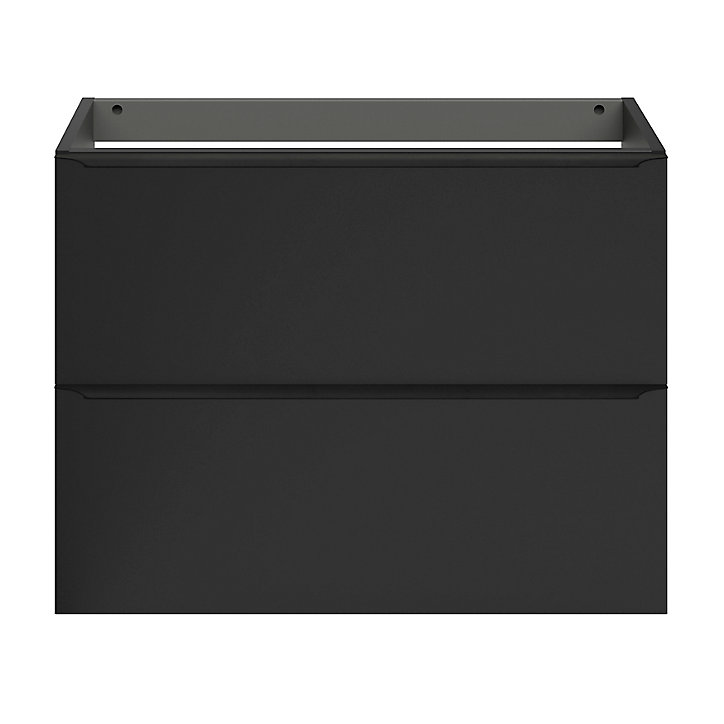 Meuble sous vasque faible profondeur à suspendre GoodHome Imandra noir mat L. 80 x H. 60 x P. 36 cm