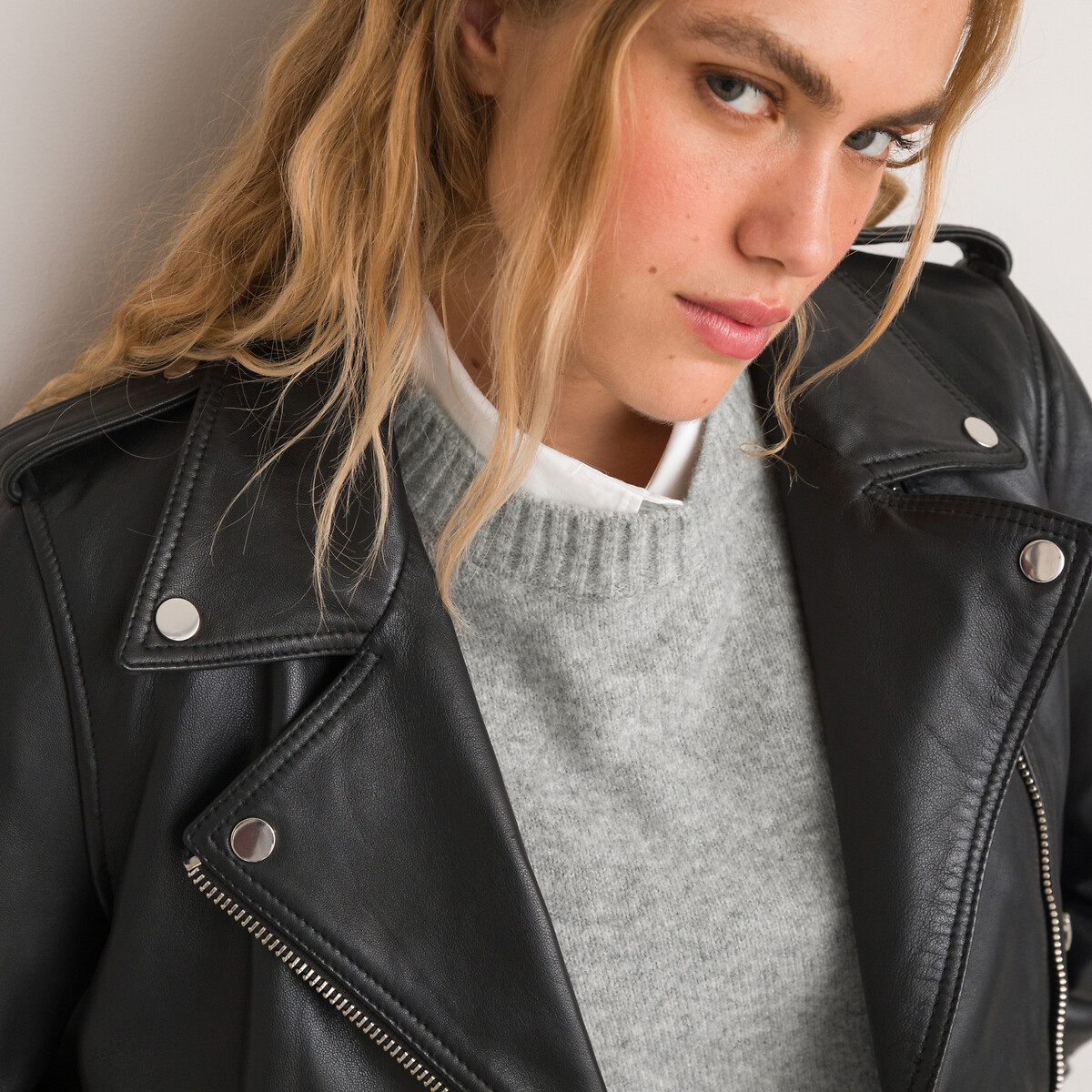 COLEÇÕES LA REDOUTE<br>Bikerjasje em leer, Assinatura THELMA