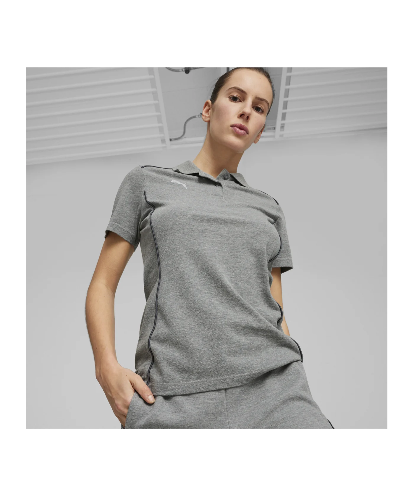 PUMA teamFINAL Casuals Poloshirt Damen Grau F06