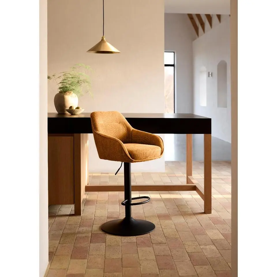 Nordic Home - Ellis verstelbare barstoel stof - roestbruin