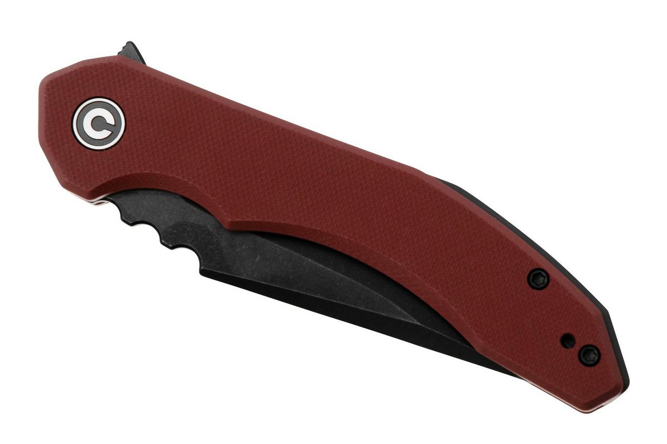 Civivi Bluetick C23050-2 Blackwashed 14C28N, Burgundy G10, Nested Liner Lock, zakmes