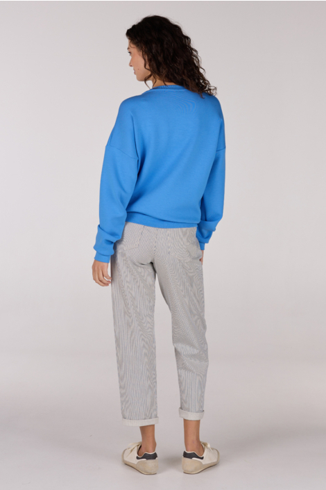 Juffrouw Jansen blauwe dames sweater