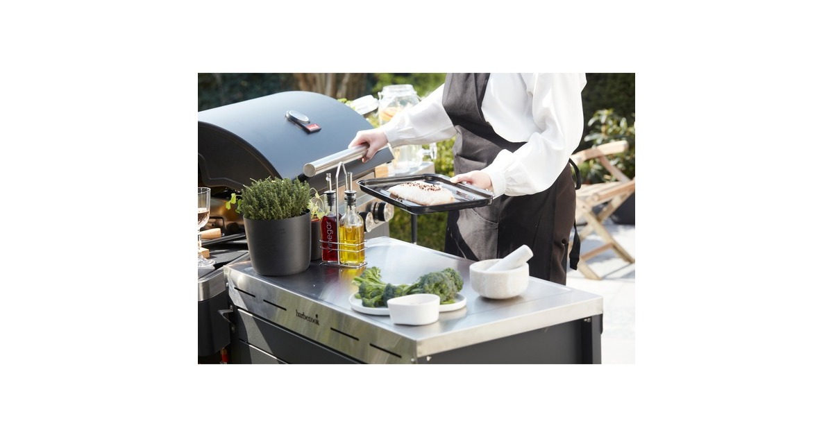 BarbecookPremium buddy voor gasbarbecue met werkblad kast  (Zwart/roestvrij staal)