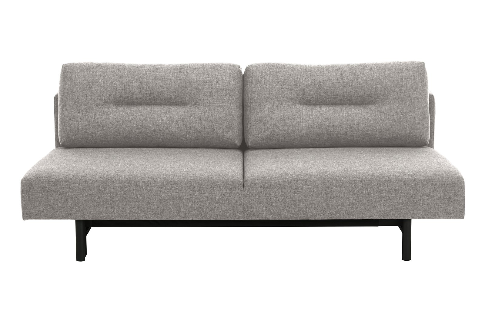 Malling sovesofa Tekstil Spirit lys grå og med sorte stål ben
