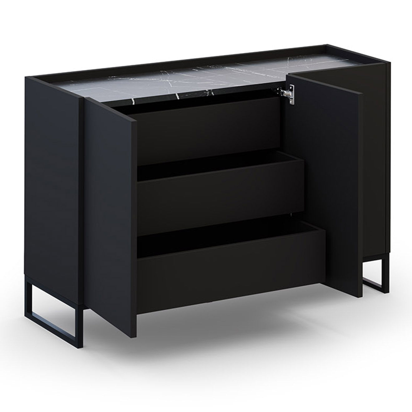 Windsor & Co Commode Helene noire - 120x40x80 cm