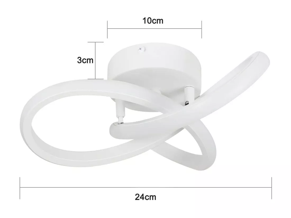 NETTLIFE Plafonnier LED Blanche Moderne 3000K Blanc Chaud Couloir 17W Petite Lampe de Chambre Design Géométrie pour Salon Cuisine