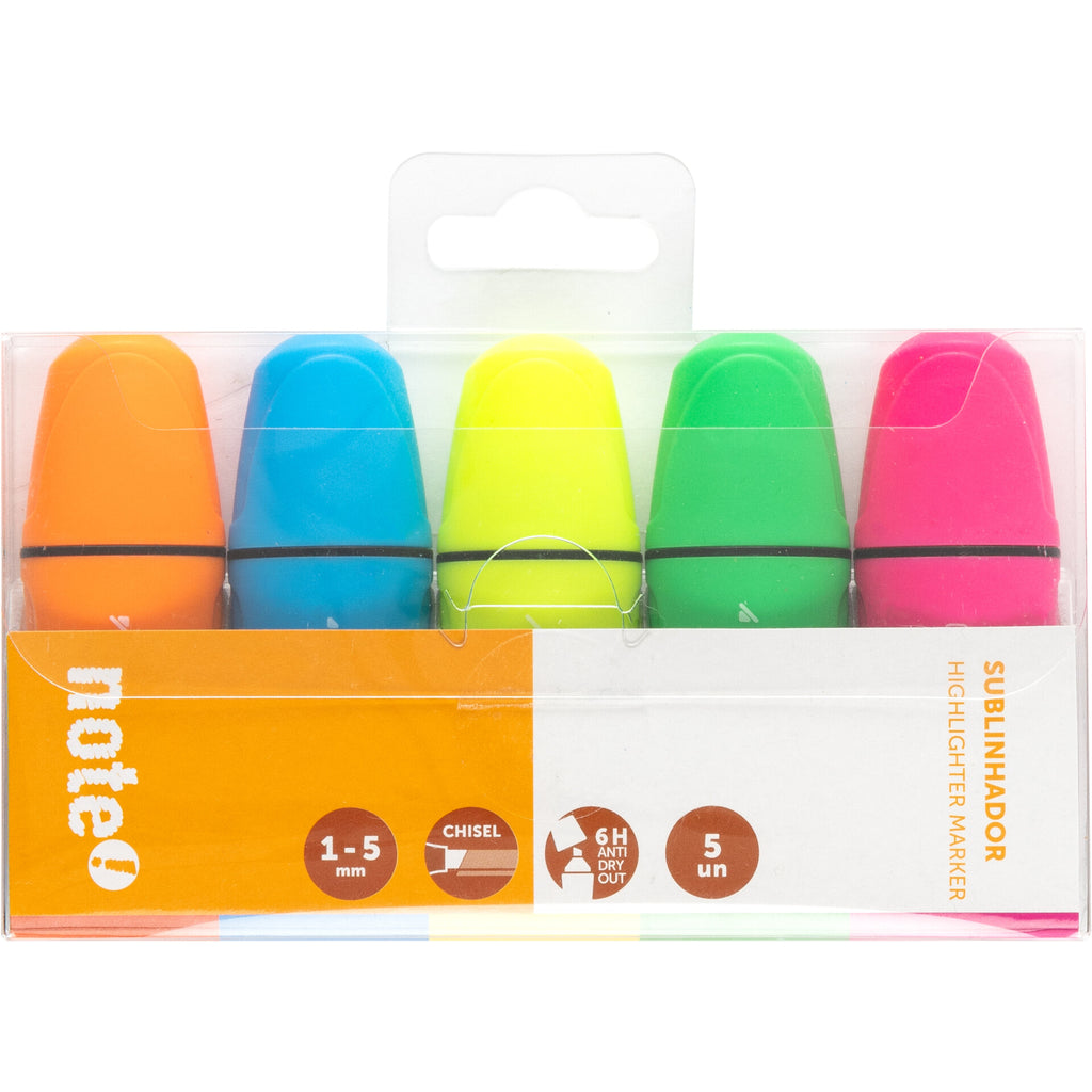 Marcadores Mini Fluorescentes 5 unidades Note!