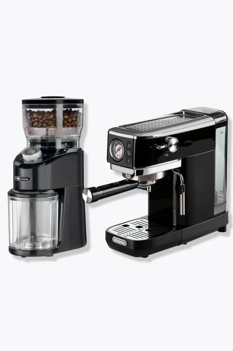 Ariete Moderna Slim, Schwarz + Ariete Coffee Grinder 3023, schwarz