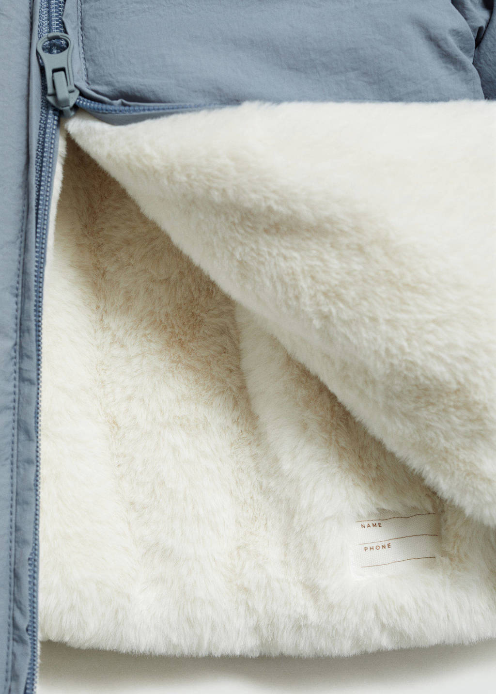 Mango Kids baby gewatteerde winterjas grijs