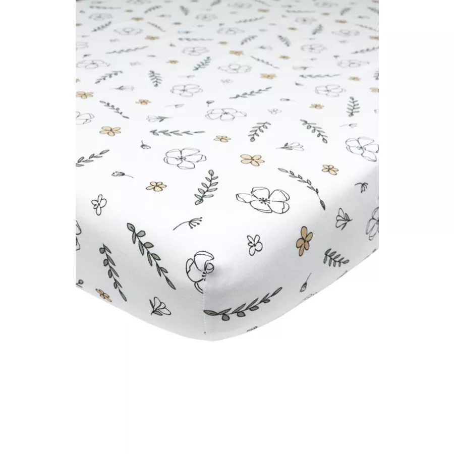 Meyco Jersey Spannbettlaken Wiege Floral 40 x 8090 cm