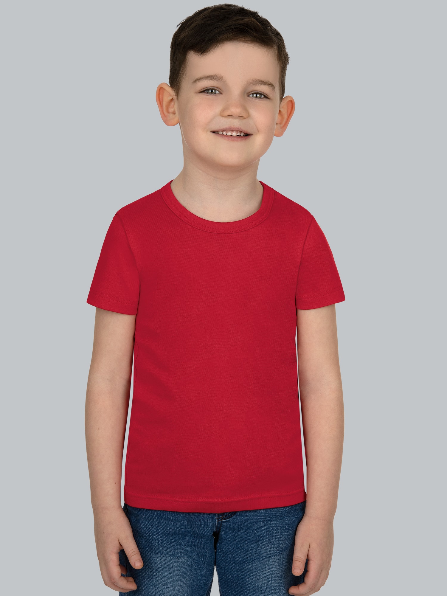 T-Shirt aus Baumwolle/Elastan Kirsch