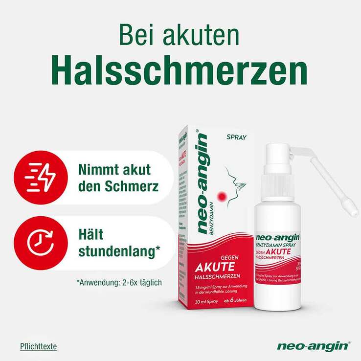 neo-angin Benzydamin Spray gegen akute Halsschmerzen, 30 ml