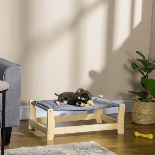 Cama elevada para cães PawHut cinza