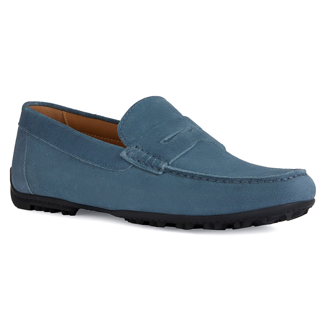 Geox Mocassins en Velours de Cuir Kosmopolis bleus